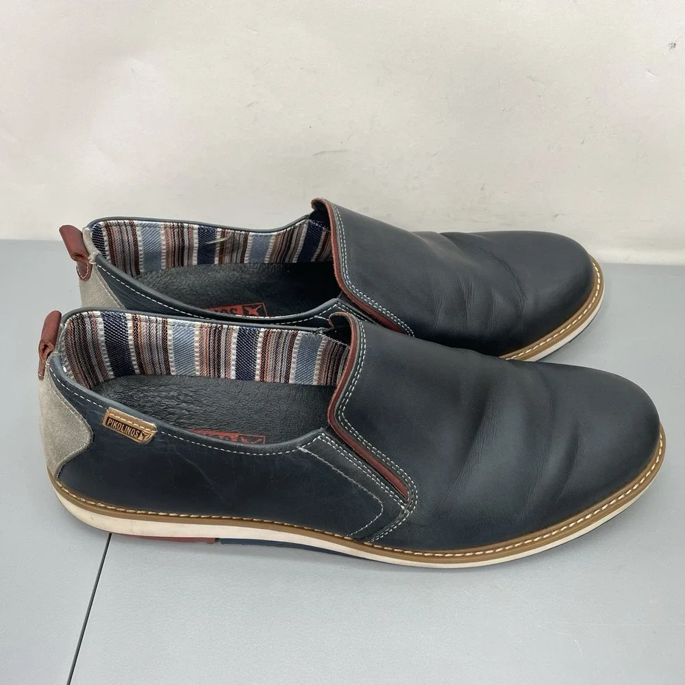 Pikolinos Berna Venetian Loafers Casual Comfort Calfskin Leather Blue Mens 12